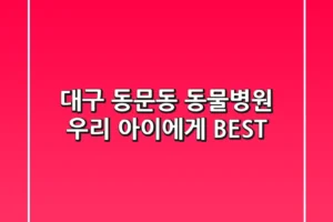 대구 동문동 동물병원, 우리 아이에게 BEST!