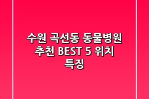 수원 곡선동 동물병원 추천 BEST 5: 위치, 특징
