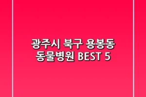 광주시 북구 용봉동 동물병원 BEST 5