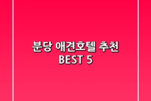 분당 애견호텔 추천 BEST 5