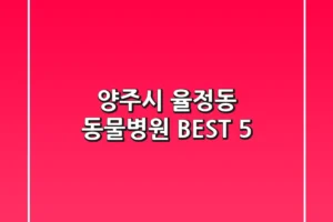 양주시 율정동 동물병원 BEST 5