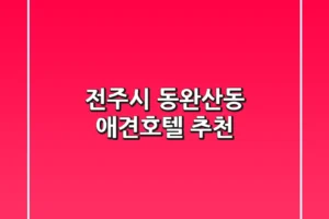 전주시 동완산동 애견호텔 추천