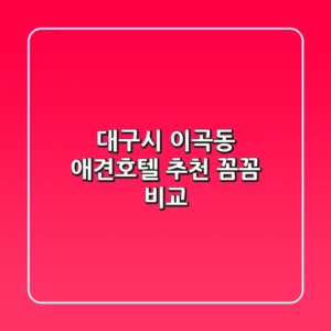 대구시 이곡동 애견호텔 추천 | 꼼꼼 비교