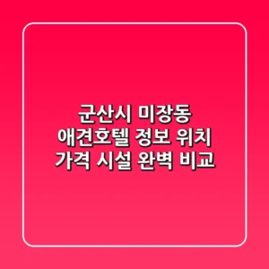 군산시 미장동 애견호텔 정보: 위치, 가격, 시설 완벽 비교