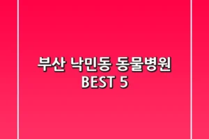 부산 낙민동 동물병원 BEST 5