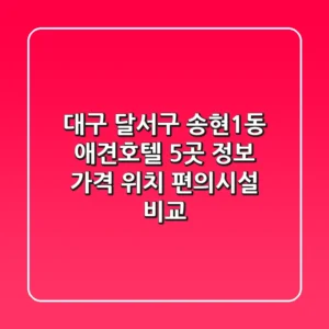 대구 달서구 송현1동 애견호텔 5곳 정보 - 가격, 위치, 편의시설 비교