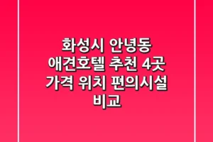 화성시 안녕동 애견호텔 추천 4곳 – 가격, 위치, 편의시설 비교