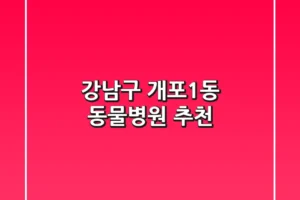 강남구 개포1동 동물병원 추천