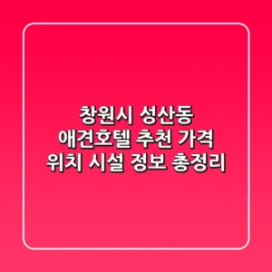 창원시 성산동 애견호텔 추천: 가격, 위치, 시설 정보 총정리