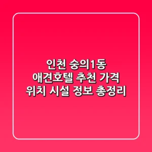 인천 숭의1동 애견호텔 추천 - 가격, 위치, 시설 정보 총정리