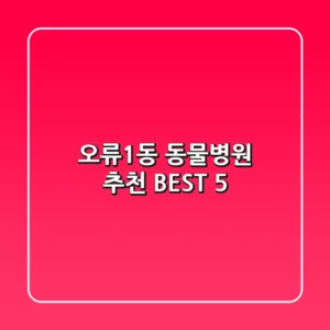 오류1동 동물병원 추천 BEST 5