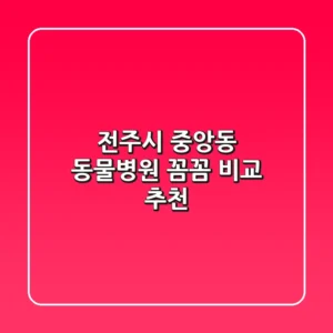 전주시 중앙동 동물병원 꼼꼼 비교 추천