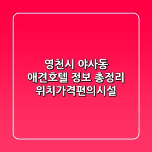 영천시 야사동 애견호텔 정보 총정리 - 위치/가격/편의시설