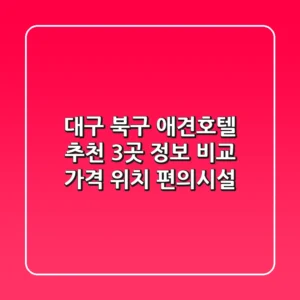 대구 북구 애견호텔 추천: 3곳 정보 비교 (가격, 위치, 편의시설)
