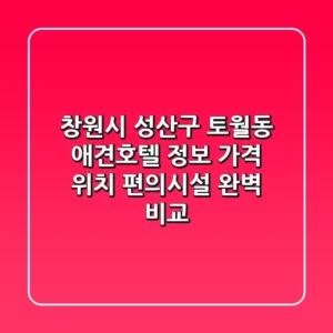 창원시 성산구 토월동 애견호텔 정보: 가격, 위치, 편의시설 완벽 비교