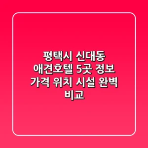 평택시 신대동 애견호텔 5곳 정보 - 가격, 위치, 시설 완벽 비교