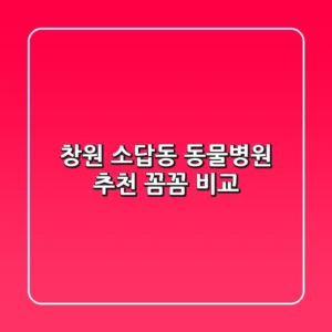 창원 소답동 동물병원 추천 : 꼼꼼 비교