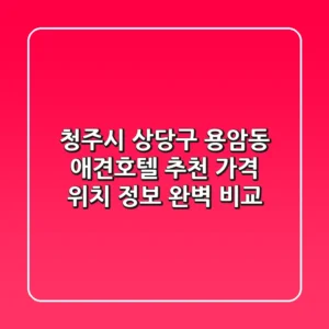 청주시 상당구 용암동 애견호텔 추천 - 가격, 위치, 정보 완벽 비교