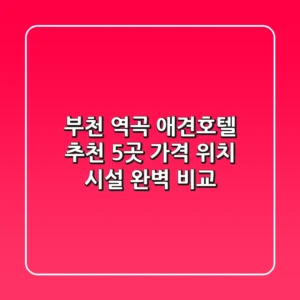 부천 역곡 애견호텔 추천: 5곳 가격, 위치, 시설 완벽 비교