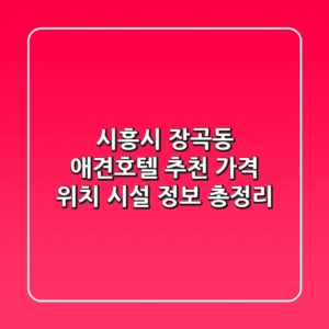 시흥시 장곡동 애견호텔 추천: 가격, 위치, 시설 정보 총정리