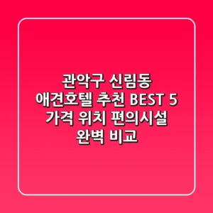 관악구 신림동 애견호텔 추천 BEST 5 - 가격, 위치, 편의시설 완벽 비교