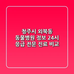 청주시 외북동 동물병원 정보: 24시 응급, 전문 진료 비교