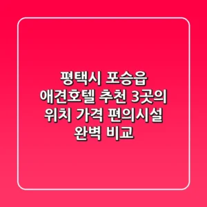 평택시 포승읍 애견호텔 추천: 3곳의 위치, 가격, 편의시설 완벽 비교
