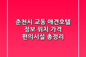 춘천시 교동 애견호텔 정보: 위치, 가격, 편의시설 총정리