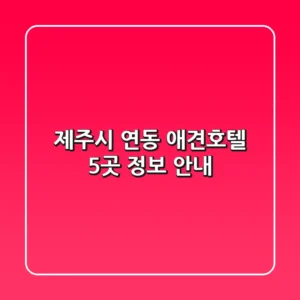 제주시 연동 애견호텔 5곳 정보 안내