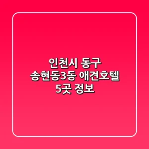 인천시 동구 송현동3동 애견호텔 5곳 정보
