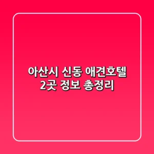 아산시 신동 애견호텔 2곳 정보 총정리