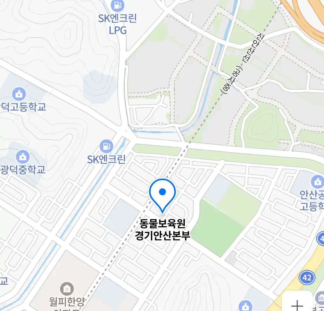 동물보육원 경기안산본부 위치