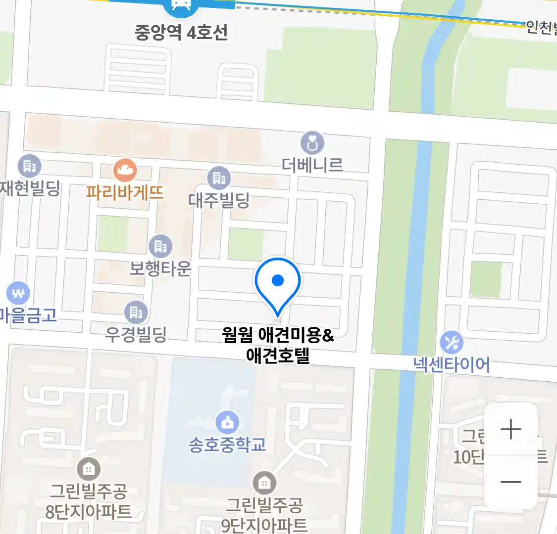 웜웜 애견미용&애견호텔 위치