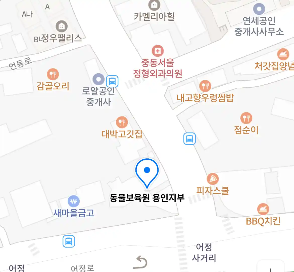 동물보육원 용인지부 위치