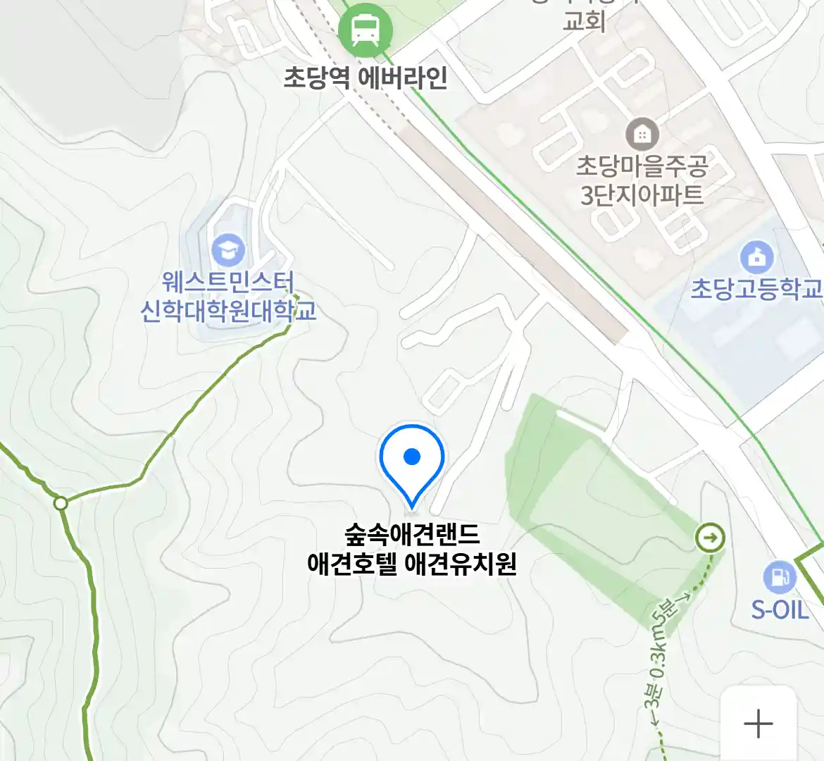 숲속애견랜드 애견호텔 애견유치원 위치