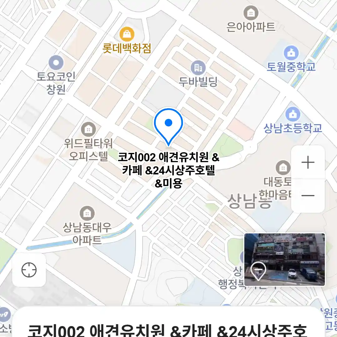 코지002 애견유치원 &카페 &24시상주호텔 &미용 위치