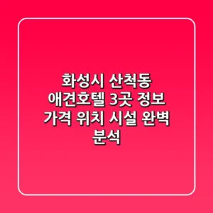 화성시 산척동 애견호텔 3곳 정보 - 가격, 위치, 시설 완벽 분석