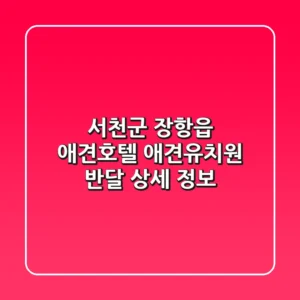 서천군 장항읍 애견호텔: 애견유치원 반달 상세 정보