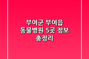 부여군 부여읍 동물병원 5곳 정보 총정리
