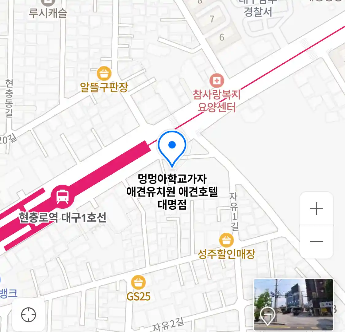 멍멍아학교가자 애견유치원 애견호텔 대명점 위치