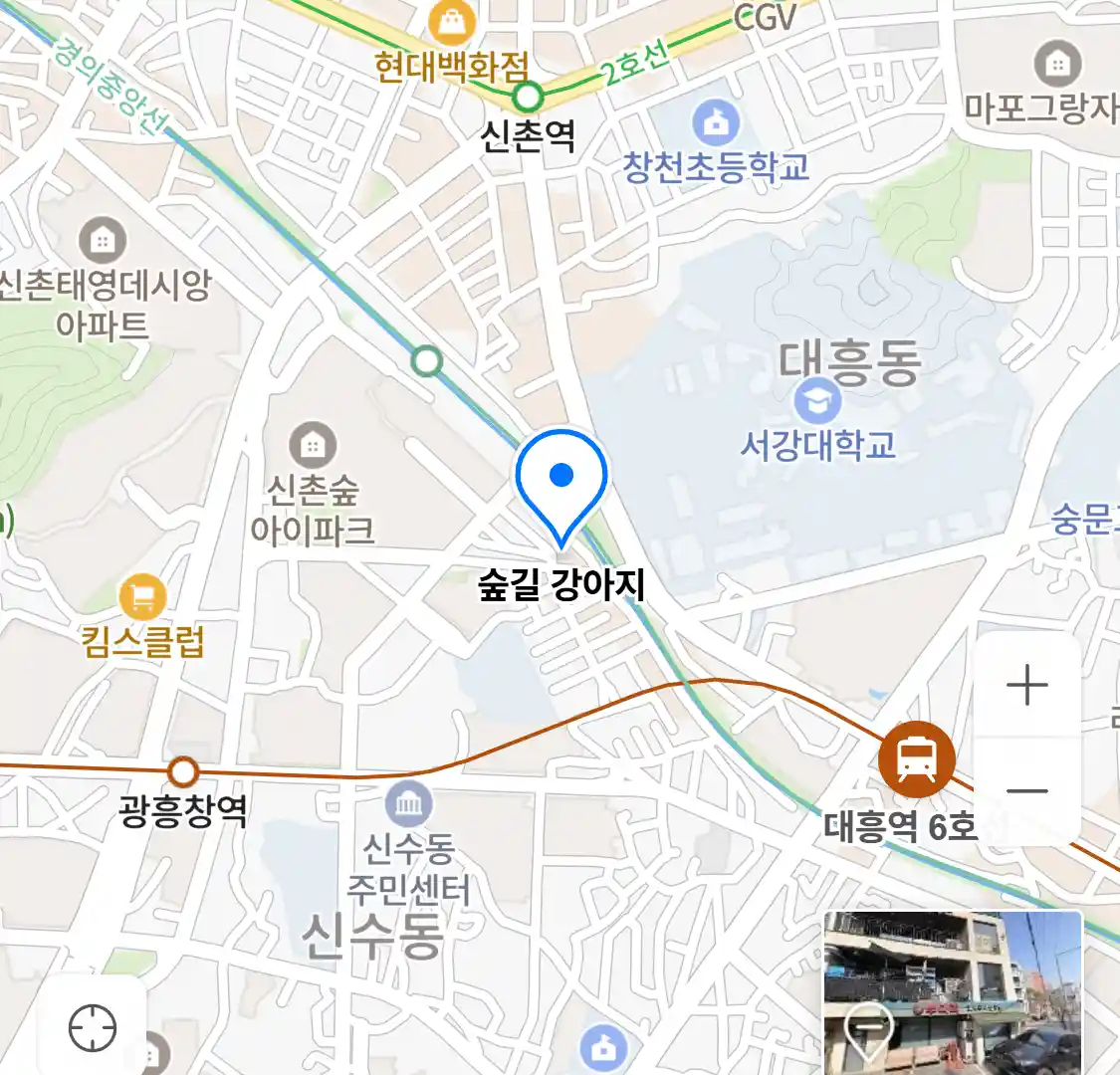 숲길 강아지 위치