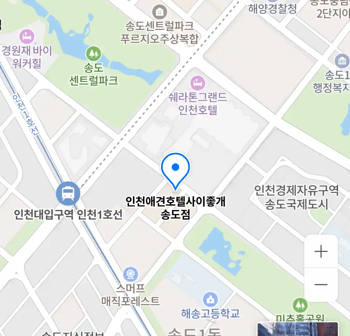 인천애견호텔사이좋개 송도점 위치