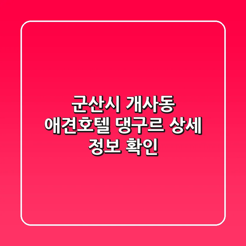 군산시 개사동 애견호텔: 댕구르 상세 정보 확인