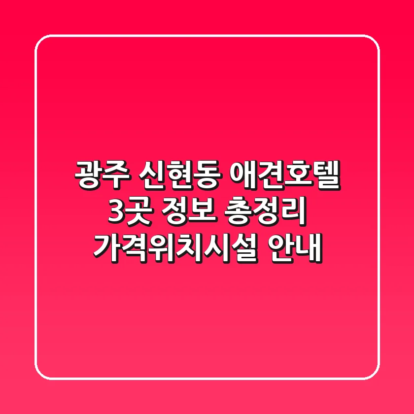 광주 신현동 애견호텔 3곳 정보 총정리 - 가격/위치/시설 안내