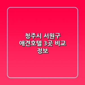 청주시 서원구 애견호텔 3곳 비교 정보