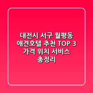 대전시 서구 월평동 애견호텔 추천 TOP 3 - 가격, 위치, 서비스 총정리