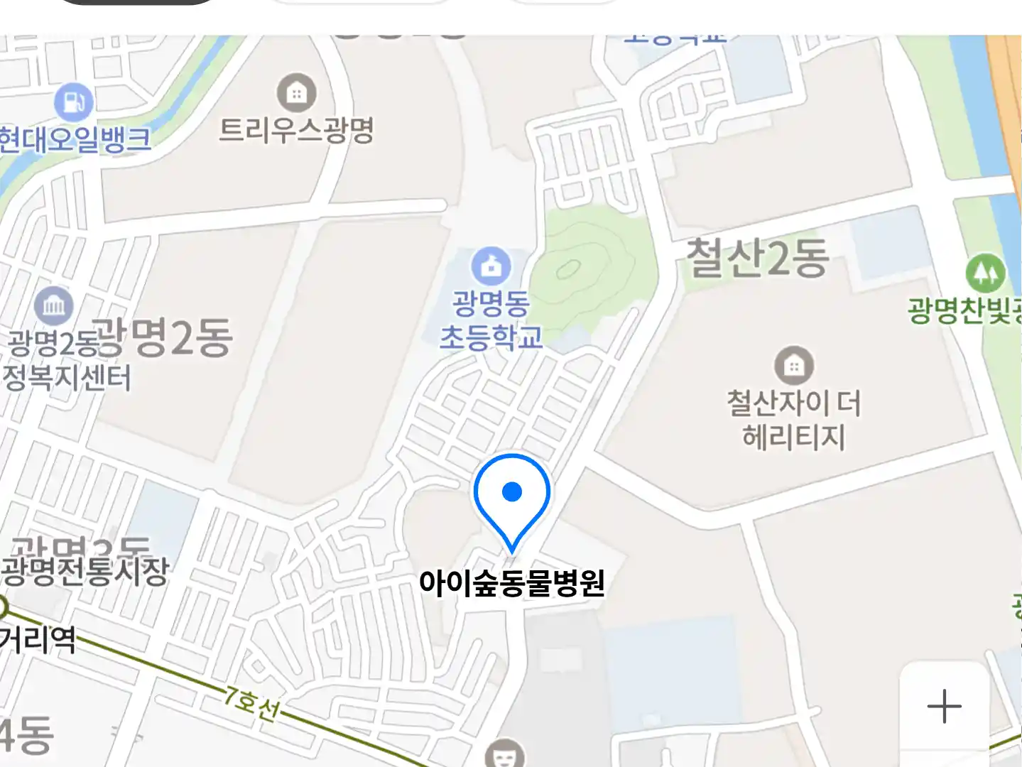 아이숲동물병원 위치