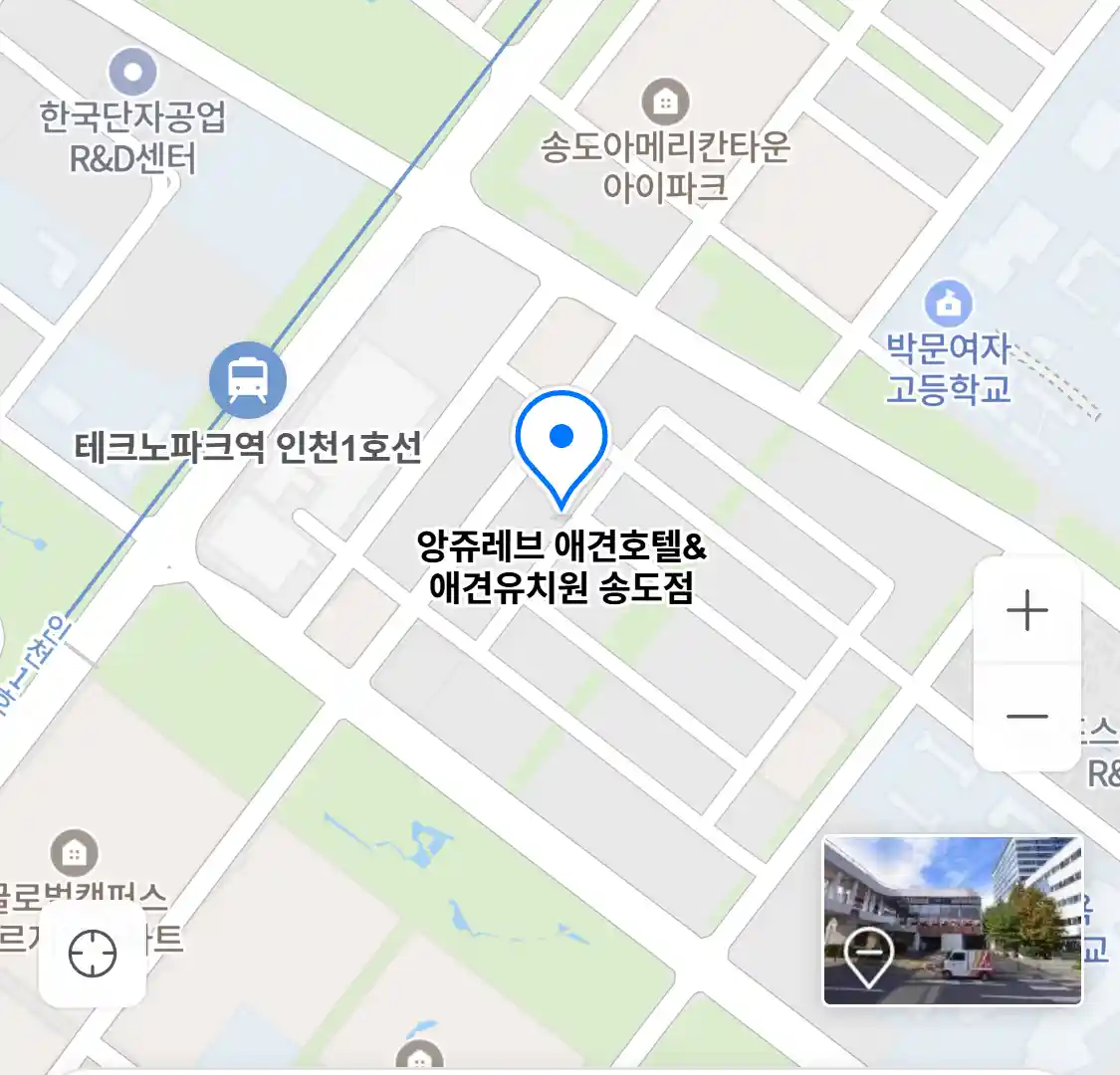 앙쥬레브 애견호텔&애견유치원 송도점 위치