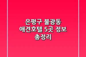 은평구 불광동 애견호텔 5곳 정보 총정리