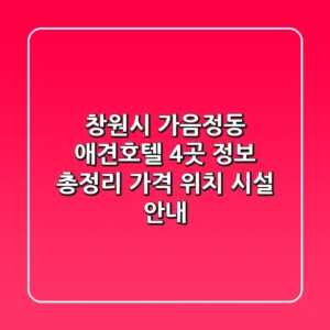 창원시 가음정동 애견호텔 4곳 정보 총정리 - 가격, 위치, 시설 안내